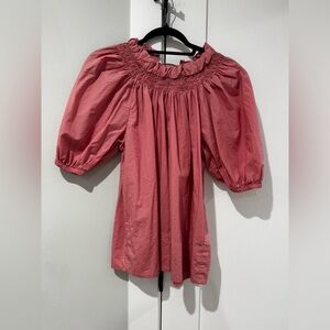 J. Crew Pink Puff Sleeve Top